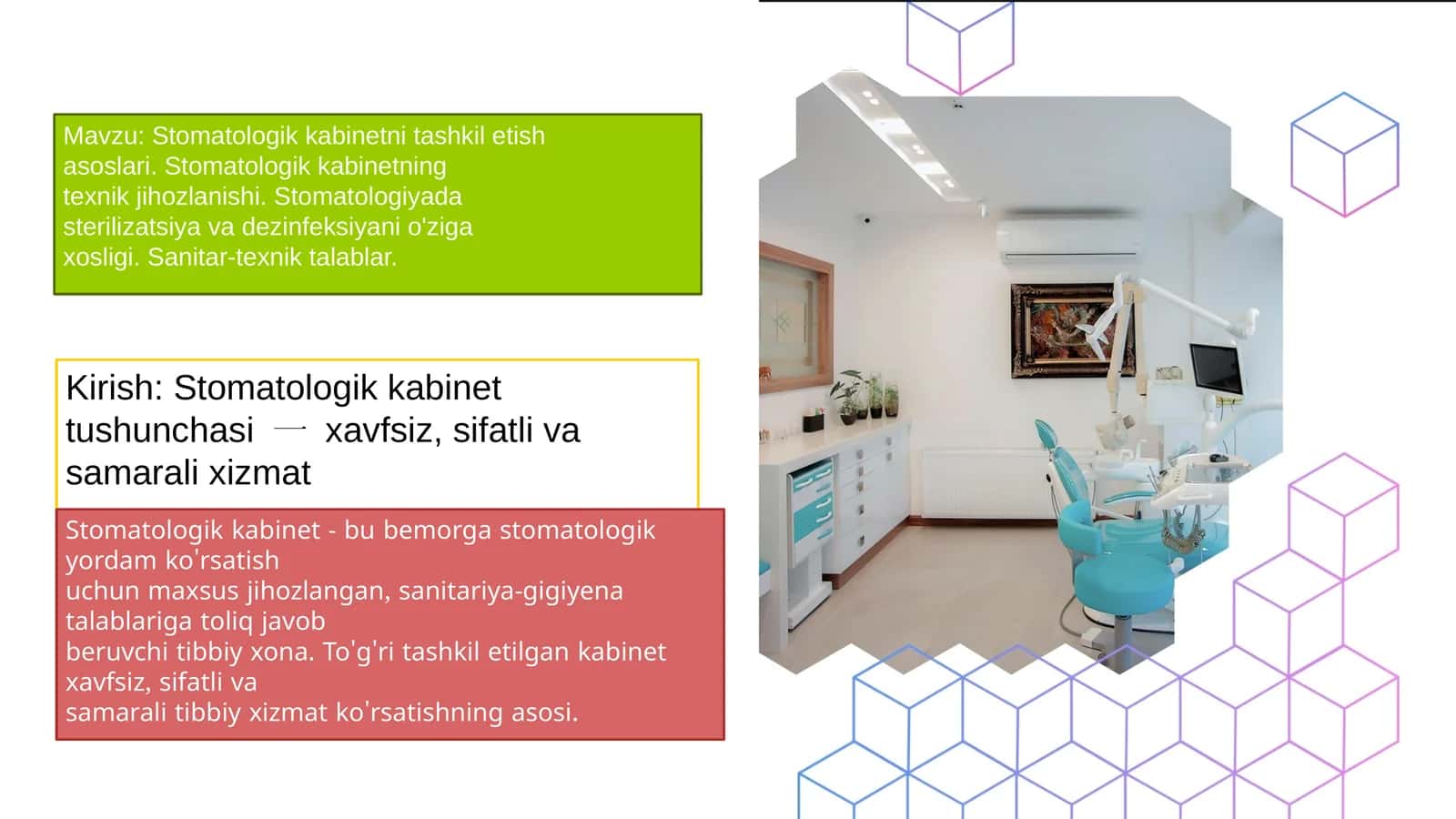 Stomatologikkabinet tushunchasi