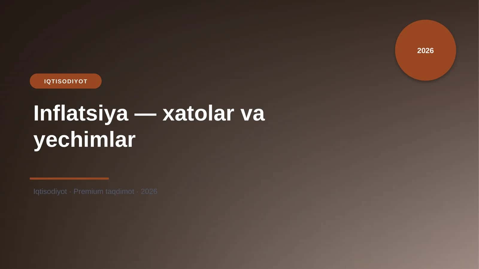 Inflatsiya — xatolar va yechimlar