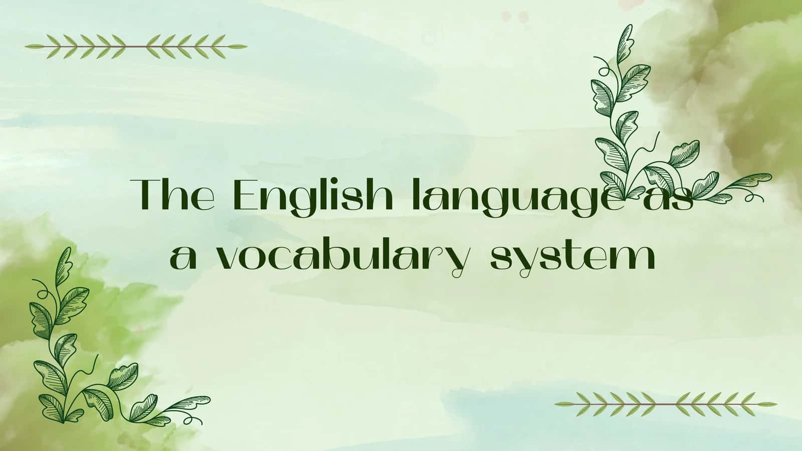 The English language as vocabulary system