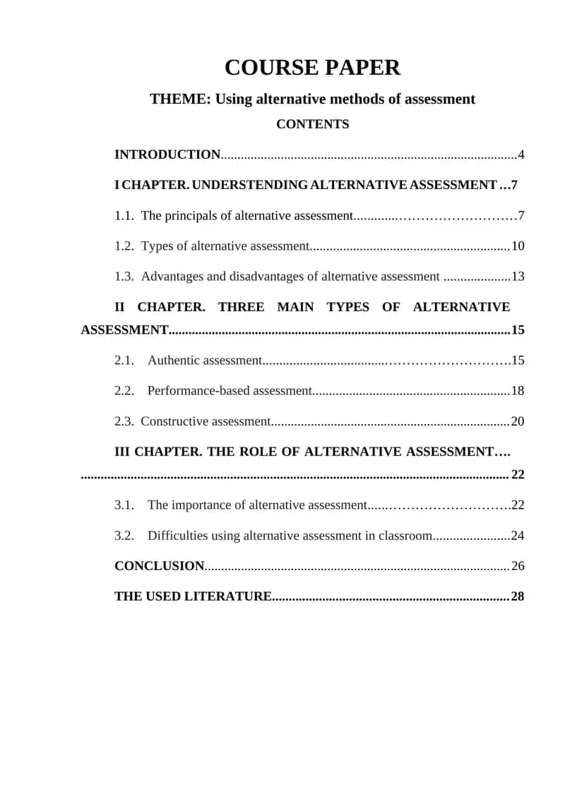 COURSE PAPER