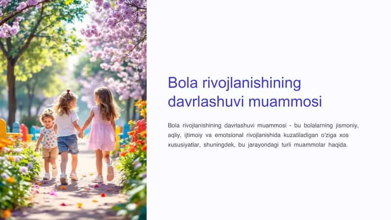 Bola rivojlanishining davrlashuvi muammosi
