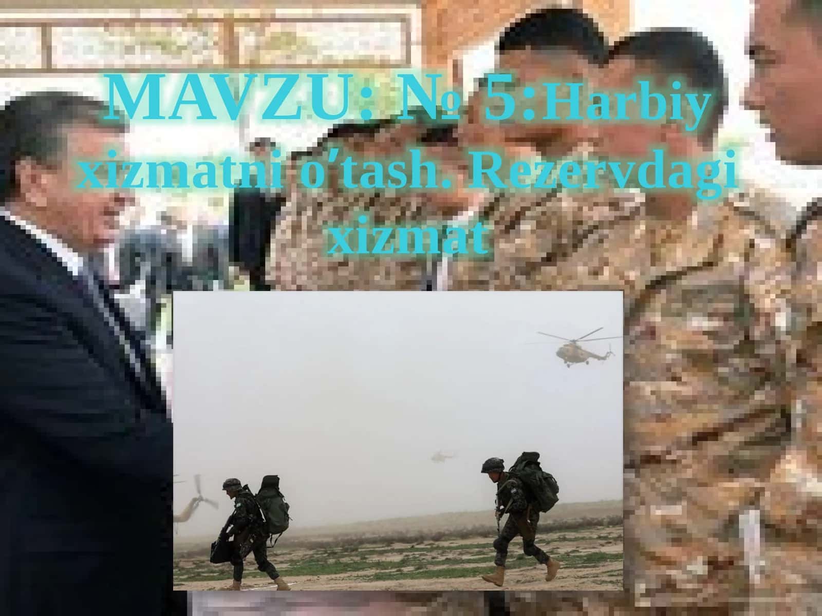 Harbiy xizmatni o’tash. Rezervdagi xizmat