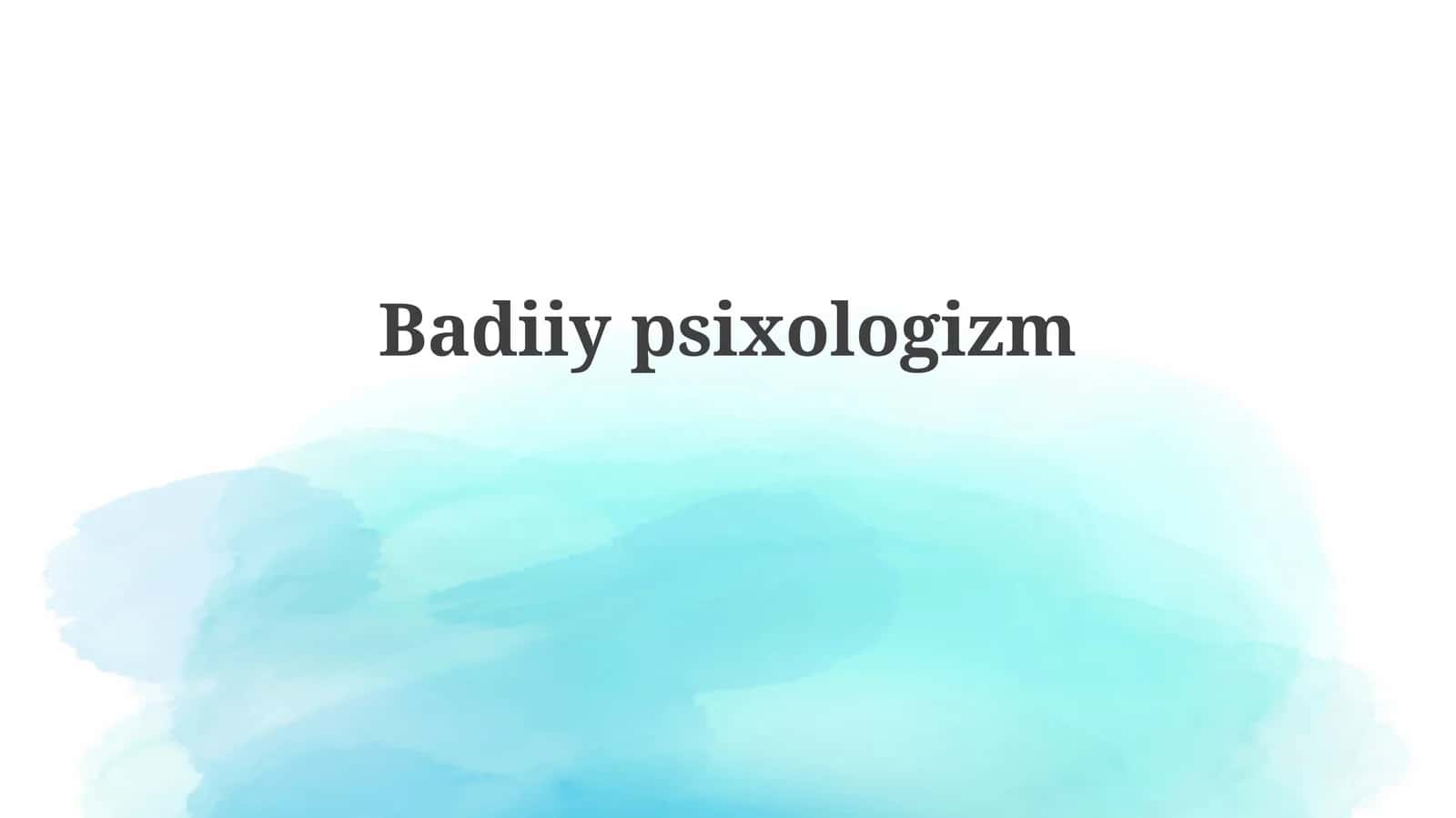 Badiiypsixologizm