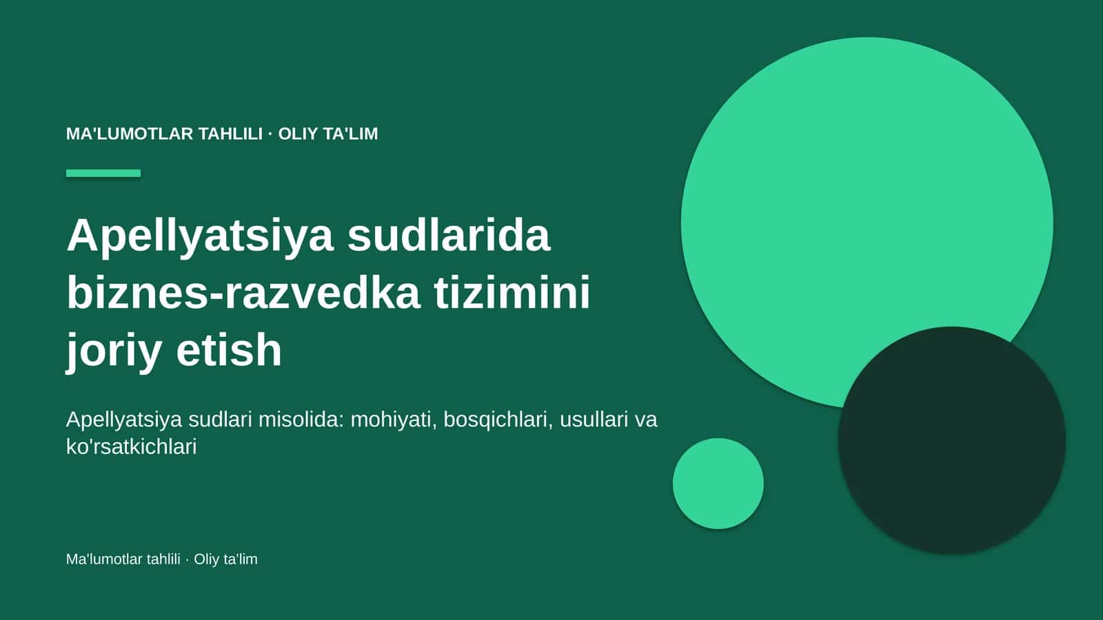 Biznes-razvedka tizimini joriy etish: mohiyati