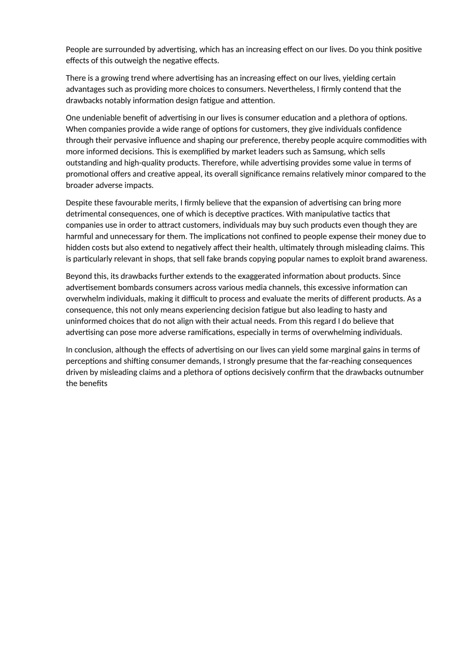 The Impact of Advertising on Consumer Choices