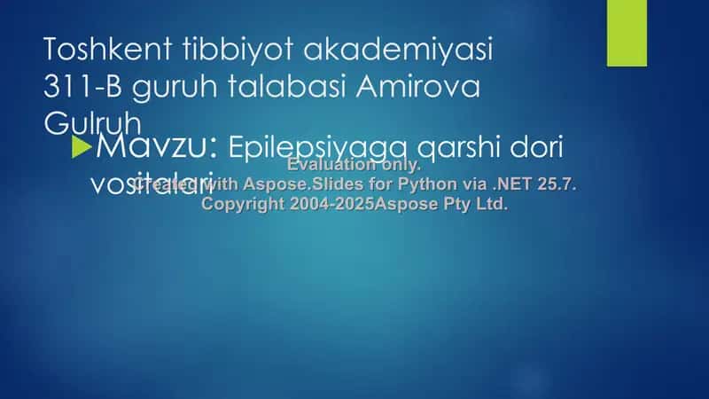 Epilepsiyaga qarshi dori vositalari