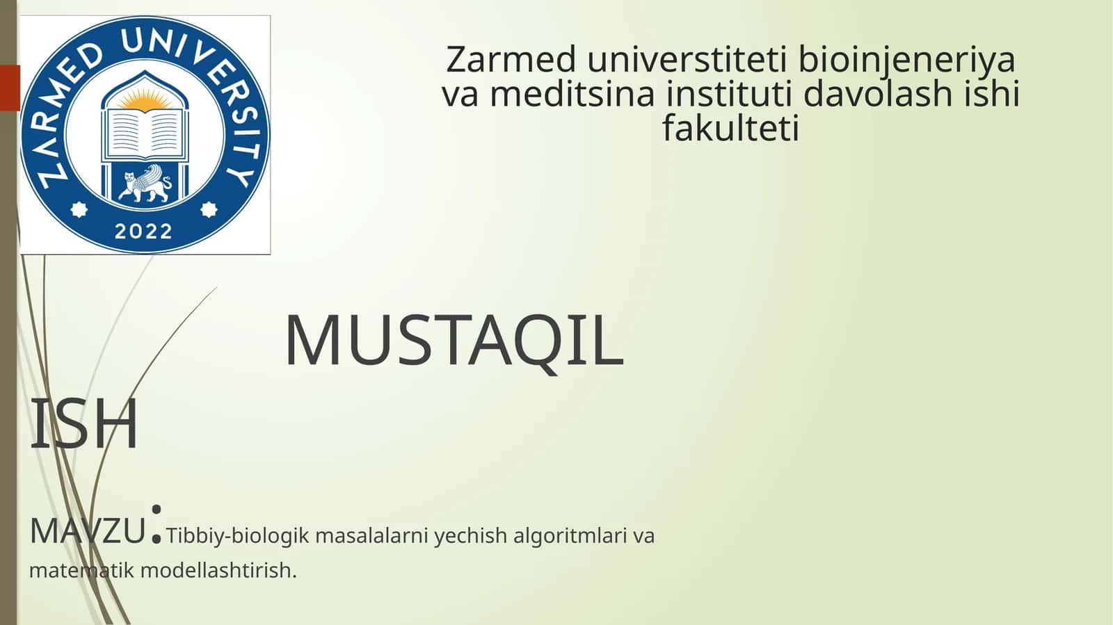 axborot texnologiyalari tibbiyotda /Tibbiy-biologik masalalarni yechish algoritmlari va matematik modellashtirish.