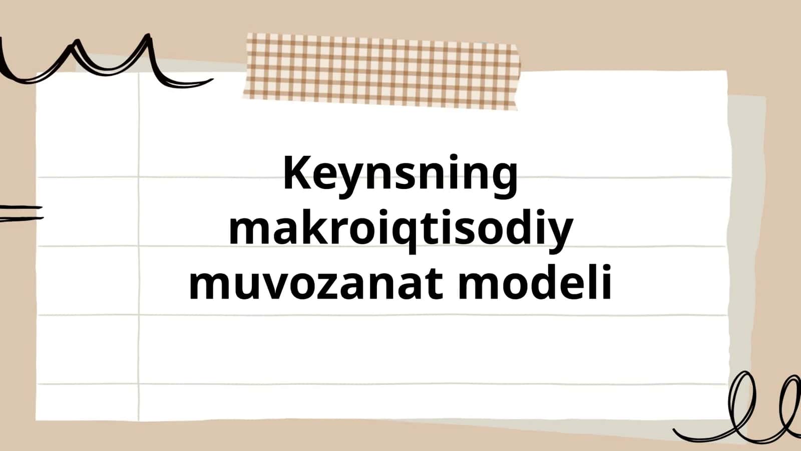 Keynsning makroiqtisodiy muvozanat modeli