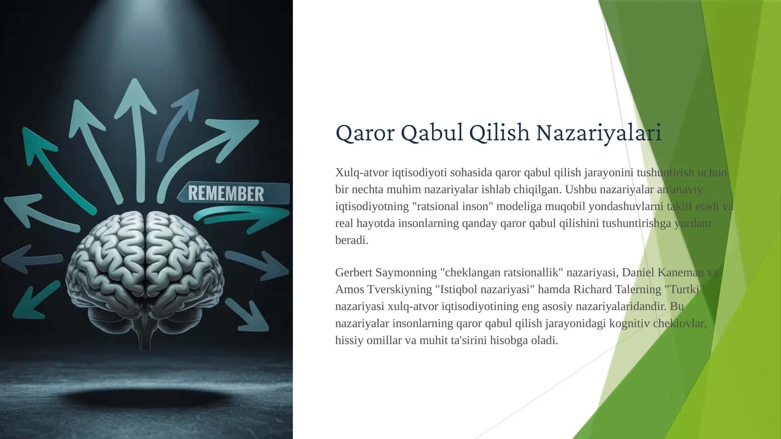 Qaror Qabul Qilish Nazariyalari