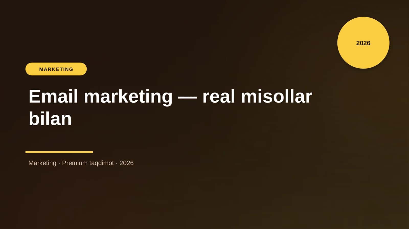 Email marketing — real misollar bilan