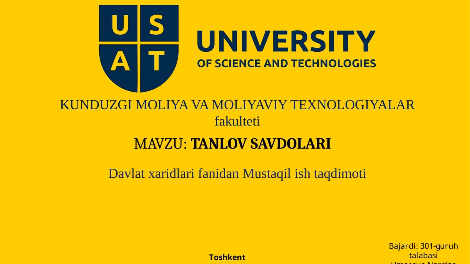 TANLOV SAVDOLARI