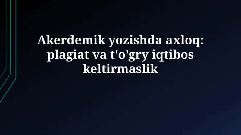 Manbalarni to'g'ri keltirishning ahamiyati