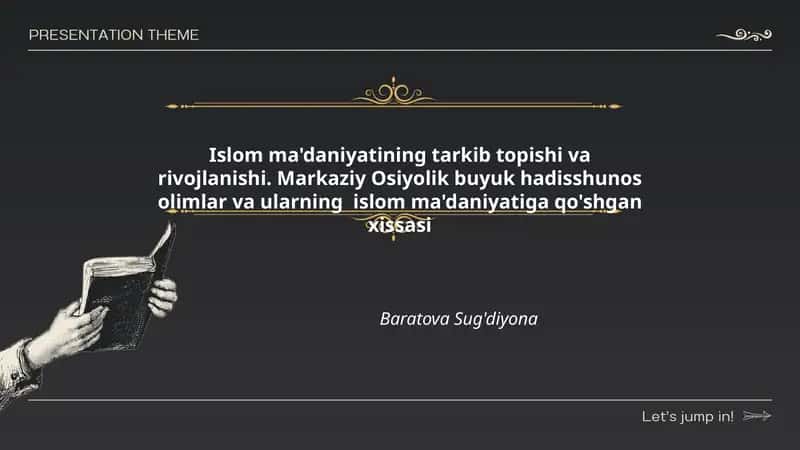 Islom ma'daniyatining tarkib topishi va rivojlanishi