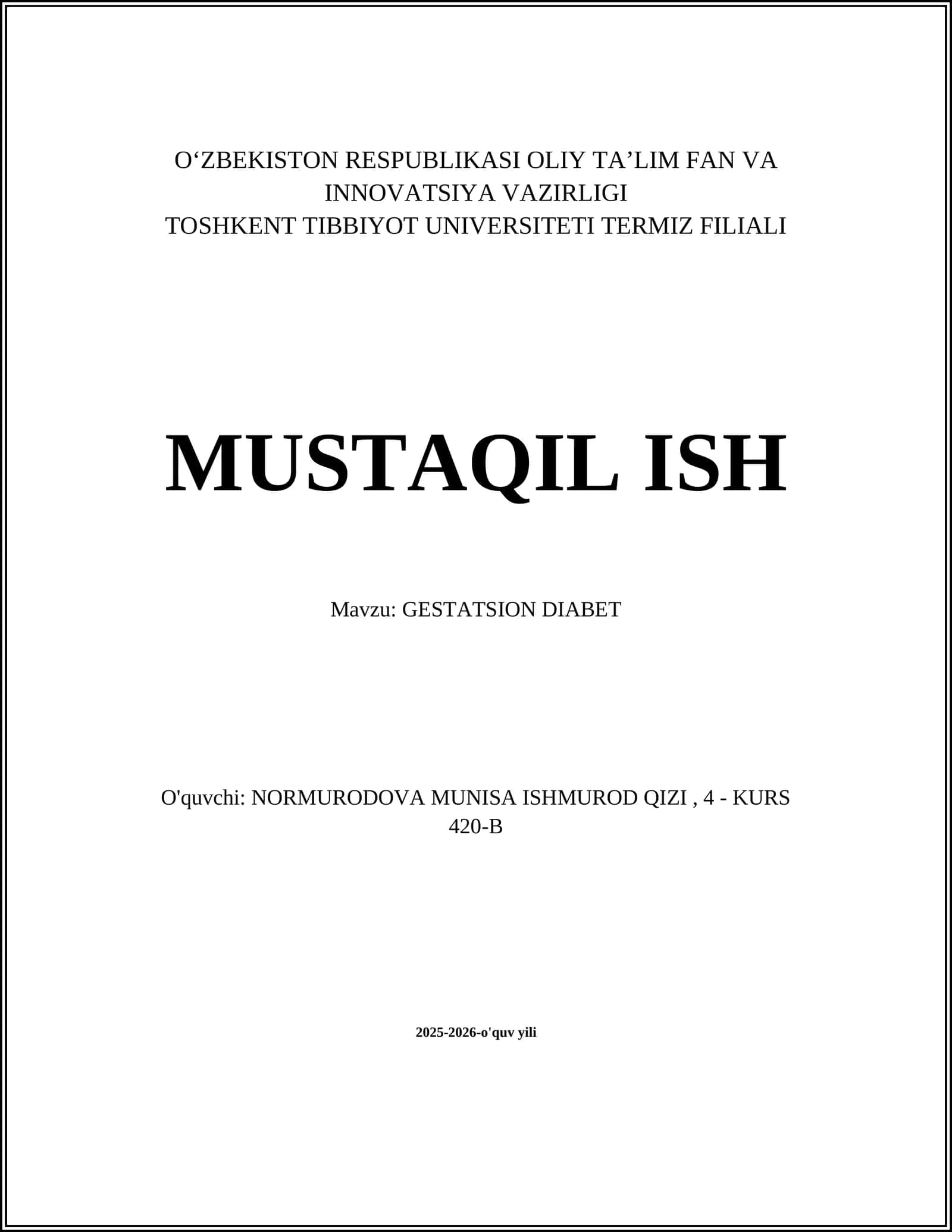 GESTATSION DIABET