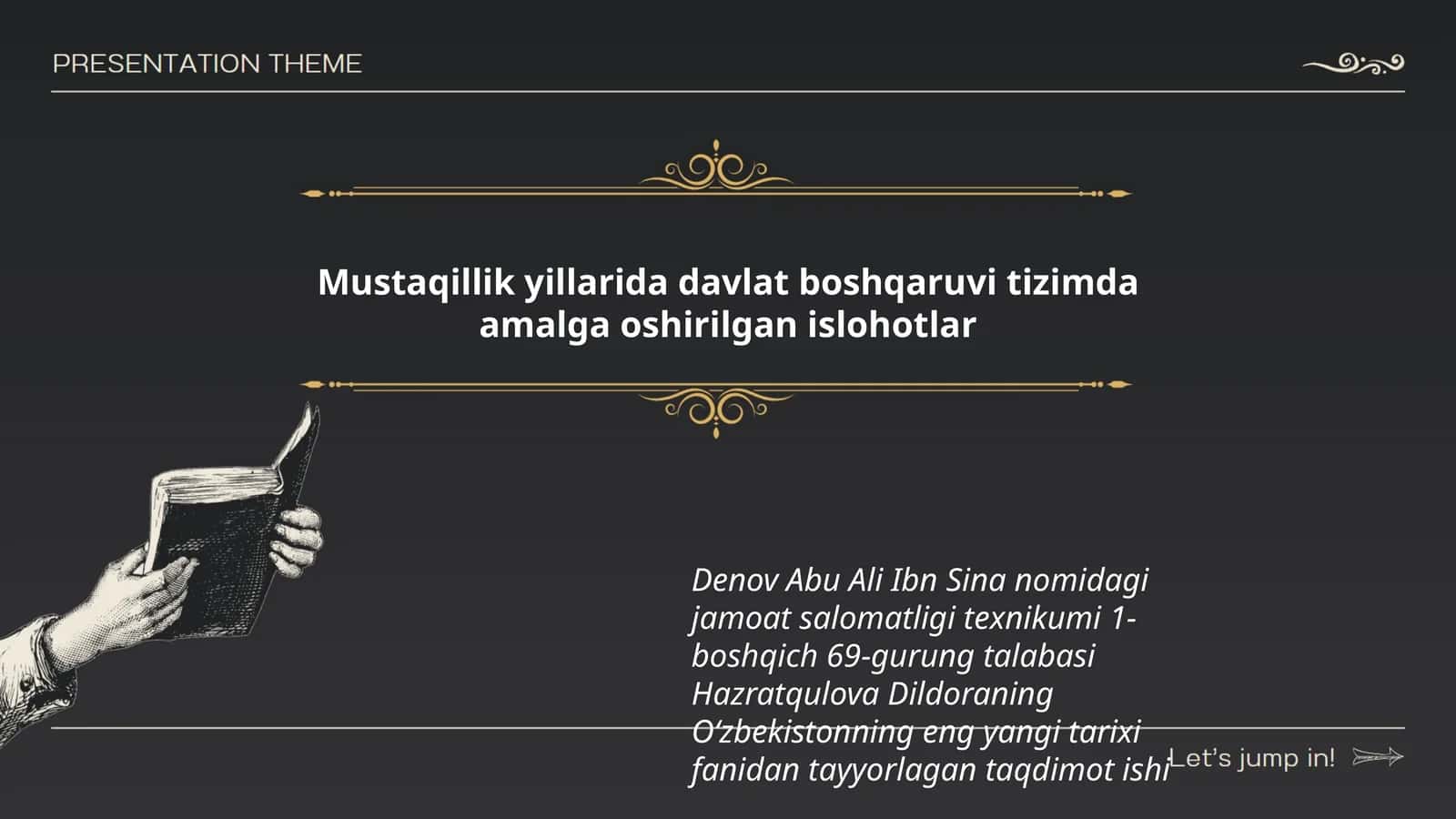 Oʻzbekistonning eng yangi tarixi fanidan tayyorlagan taqdimot ishi