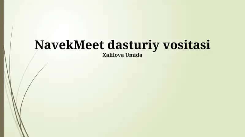 NavekMeet dasturiy vositasi