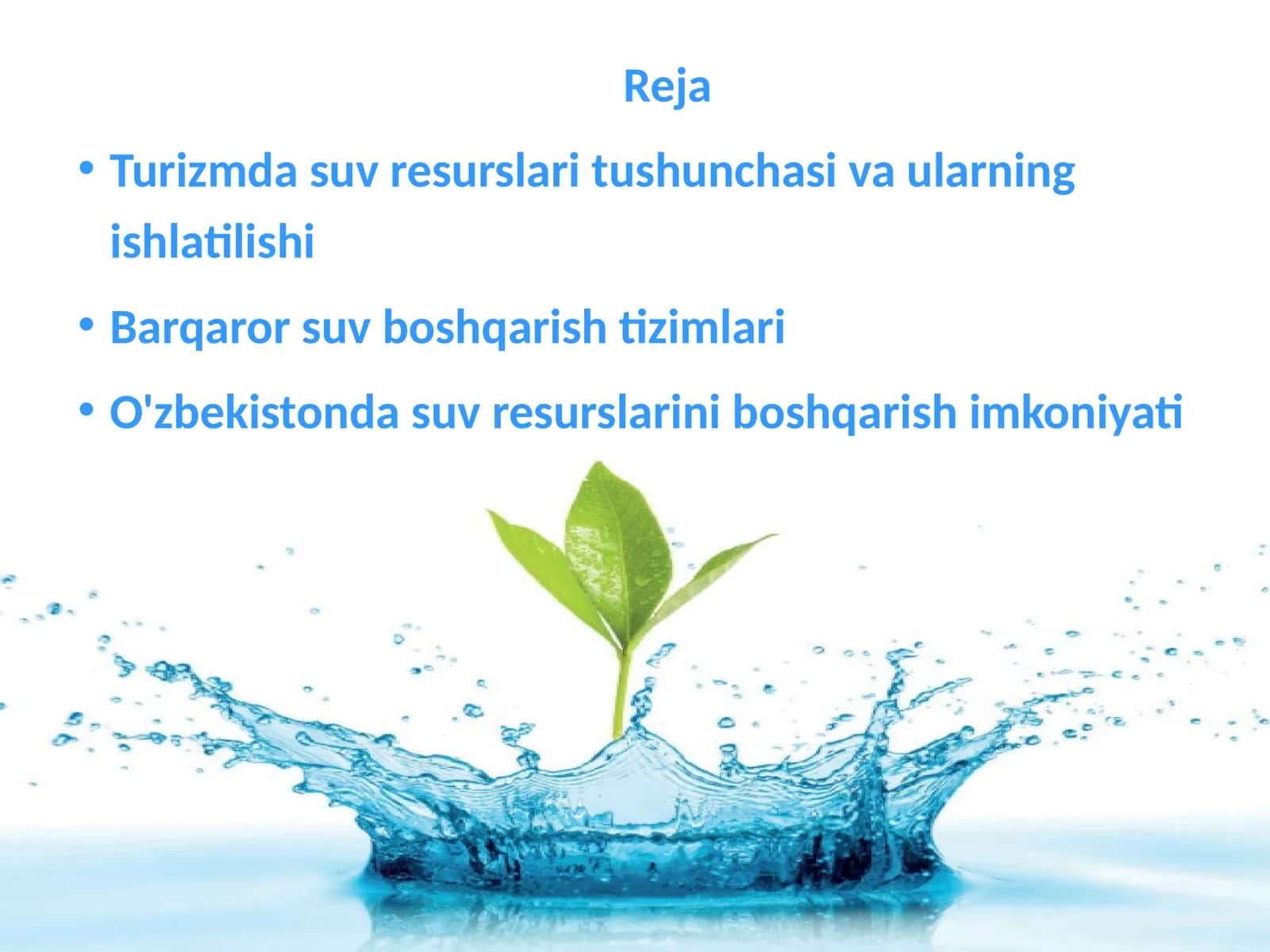 Turizmda suv resurslaritushunchasivaularningishlatilishi