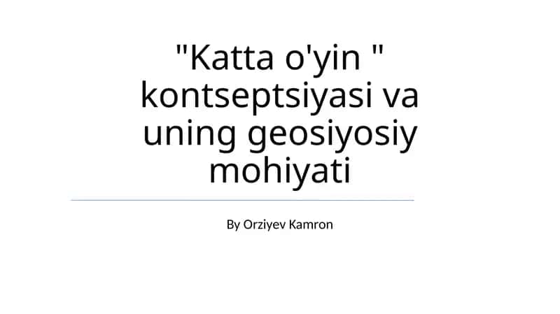 Buyuk O'yin Merosi