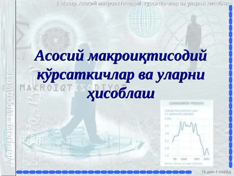 Асосий макроиқтисодий кўрсаткичлар ва уларни ҳисоблаш