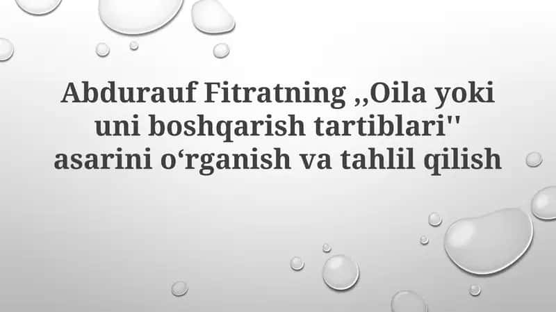 Oila Yoki Uni Boshqarish Tartiblari