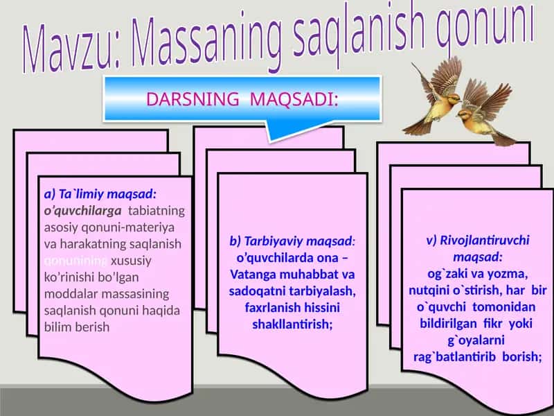 Massaning saqlanish qonuni