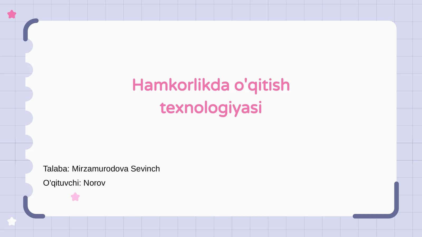 Hamkorlikda o'qitish texnologiyasi