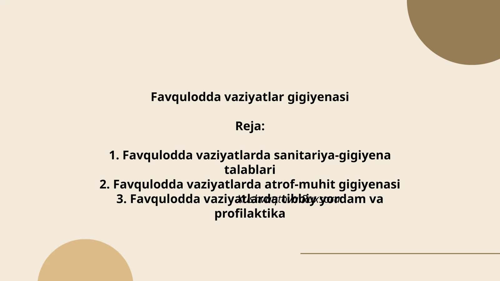 Favqulodda vaziyatlar gigiyenasi