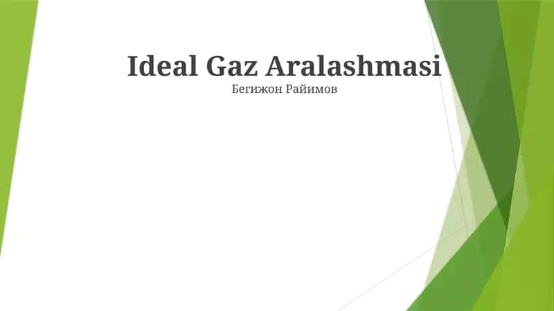 Ideal Gaz Aralashmasi