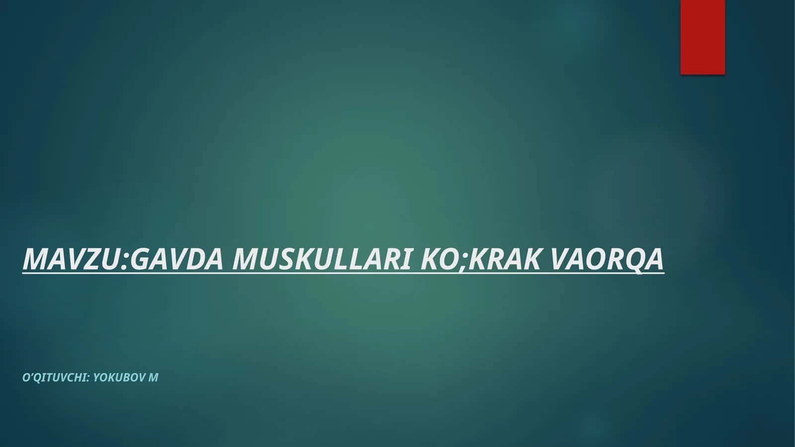 GAVDA MUSKULLARI KO;KRAK VAORQA
