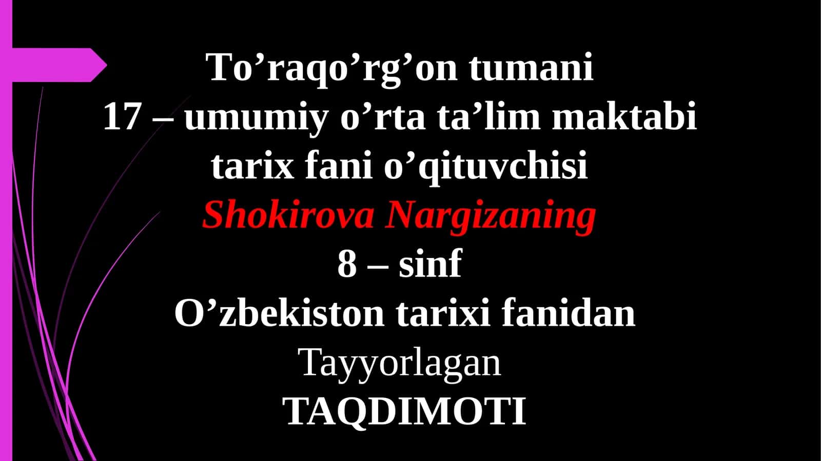 8-sinf O'zbekiston tarixi Salib yurishlari davrida yaqin sharq dars ishlanma
