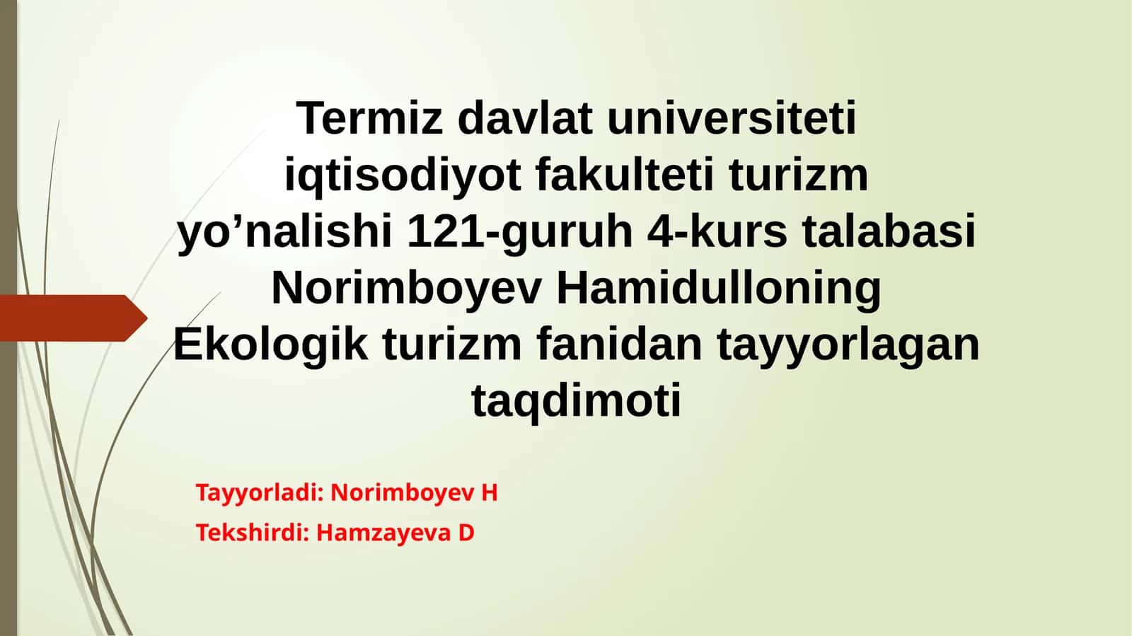 Norimboyev Hamidullo