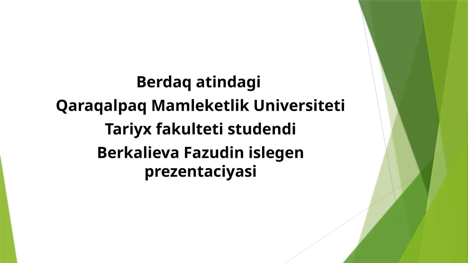 Berkalieva Fazudin islegen Prezentaciyasi