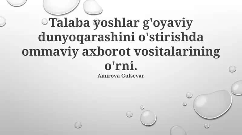 Ommaviy axborot vositalarining ta'siri