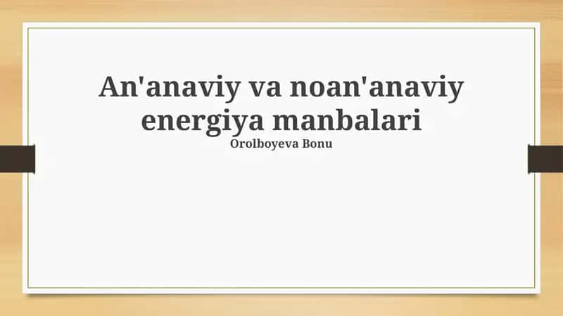 Energiya manbalari