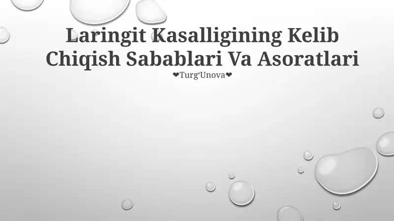 Laringit Kasalligining Kelib Chiqish Sabablari Va Asoratlari