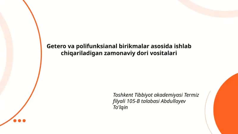 Zamonaviy dori vositalari