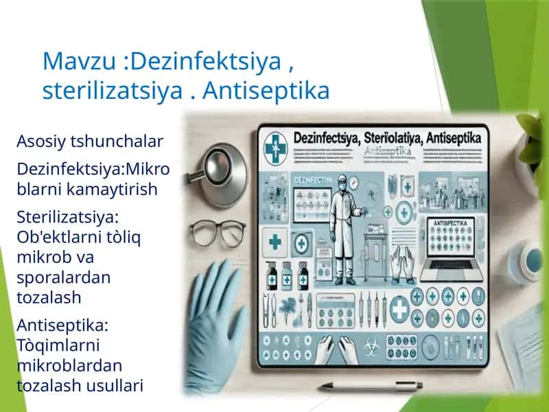 Dezinfektsiya, sterilizatsiya, Antiseptika