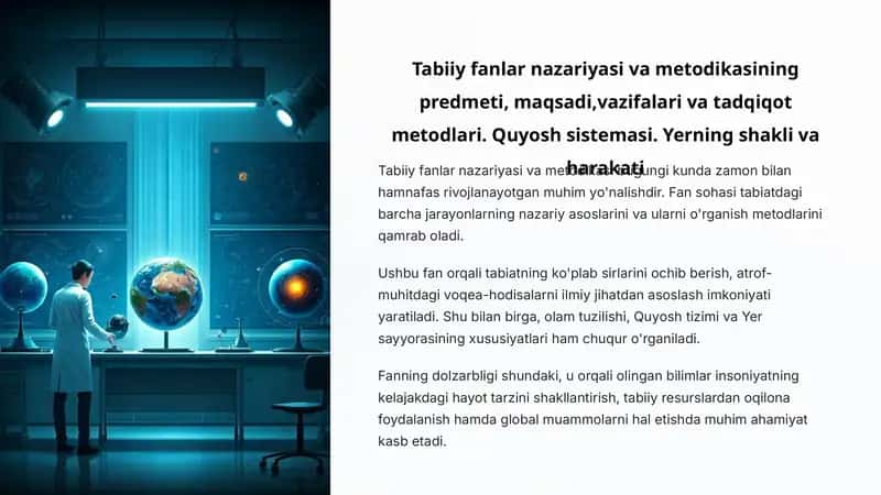 Tabiiy fanlar nazariyasi va metodikasi