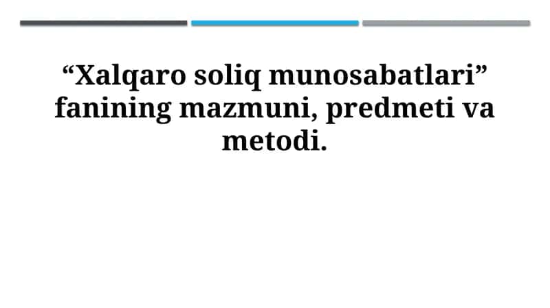 Xalqaro soliq munosabatlari