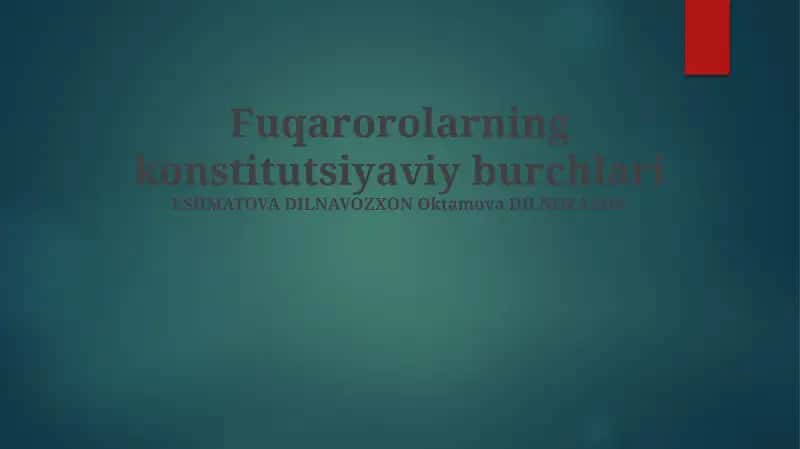 Fuqarorolarning konstitutsiyaviy burchlari