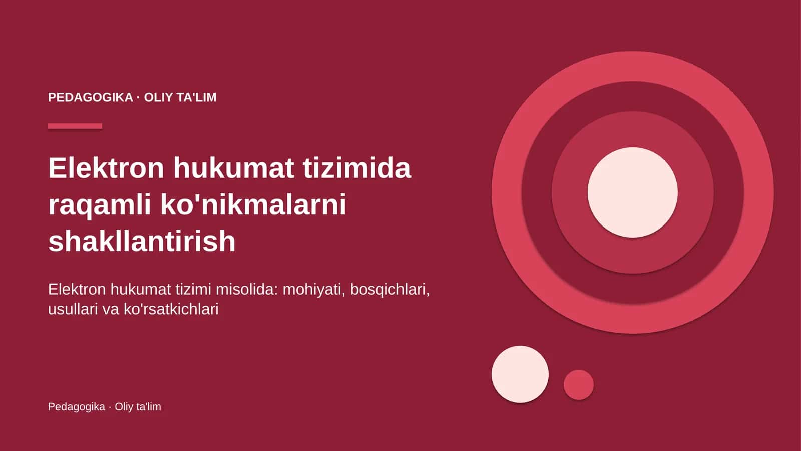 Elektron hukumat tizimida raqamli ko'nikmalarni shakllantirish