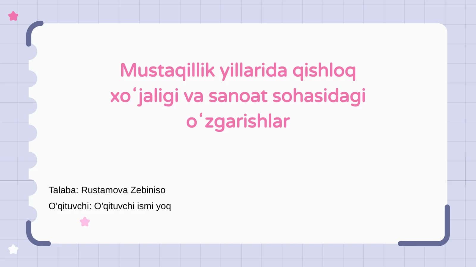 Mustaqillik yillarida qishloq xoʻjaligi va sanoat sohasidagi oʻzgarishlar