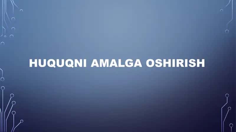 HUQUQNI AMALGA OSHIRISH