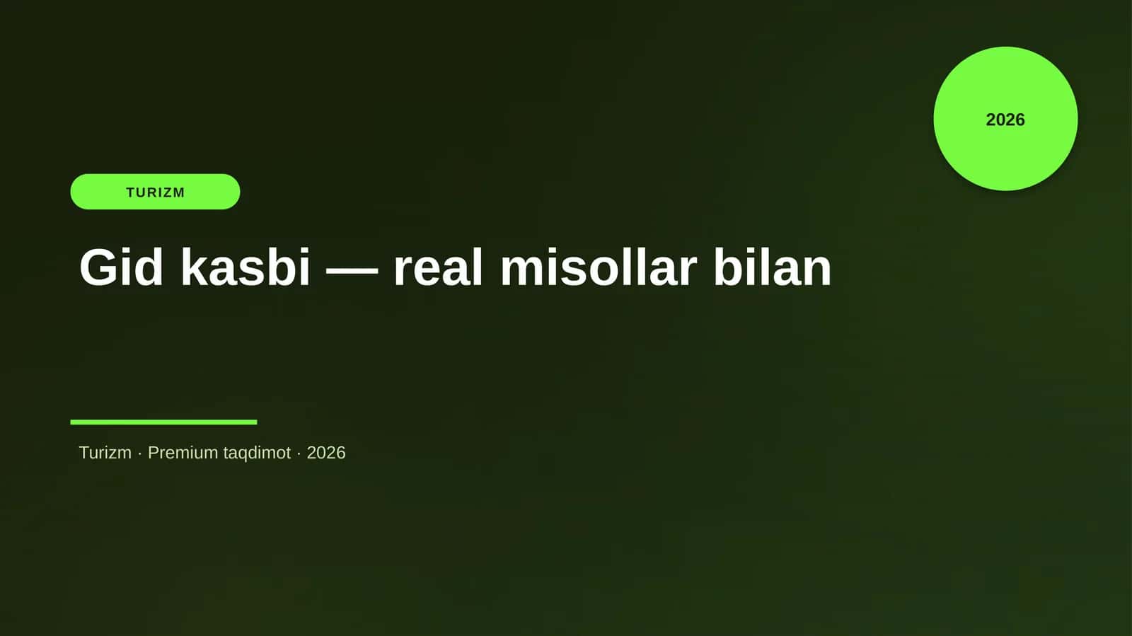 Gid kasbi — real misollar bilan