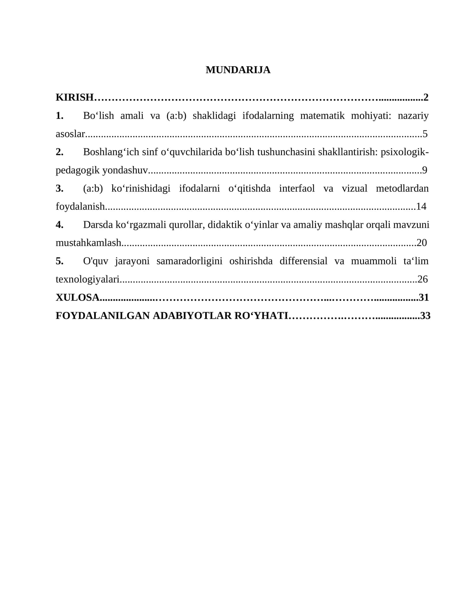Boʻlish amaliga oid ifodalarni ( a; b) oʻrgatish metodikasi