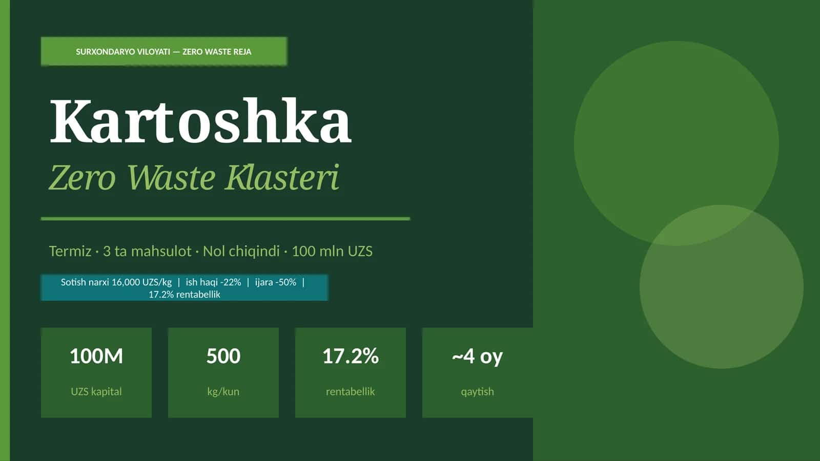 (100 millionlik loyiha ishi)  Kartoshka