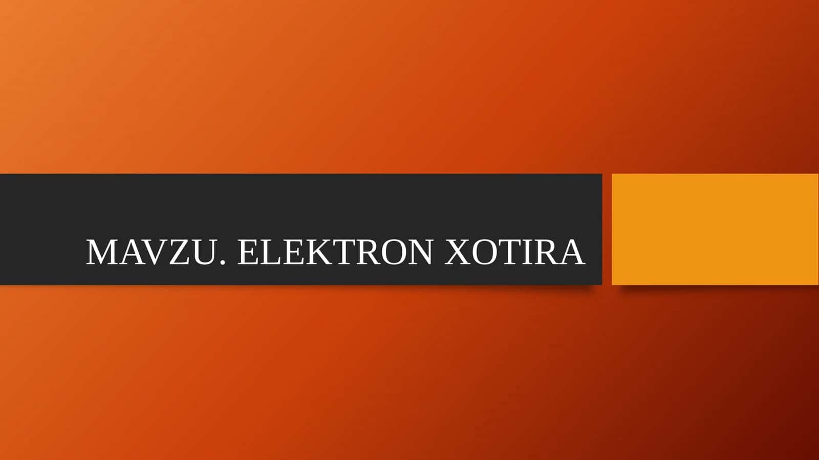 Elektron Xotira