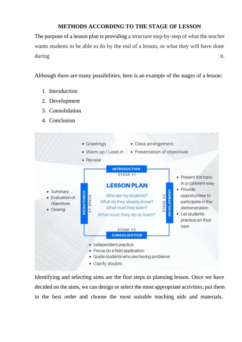 Lesson Plan Stages