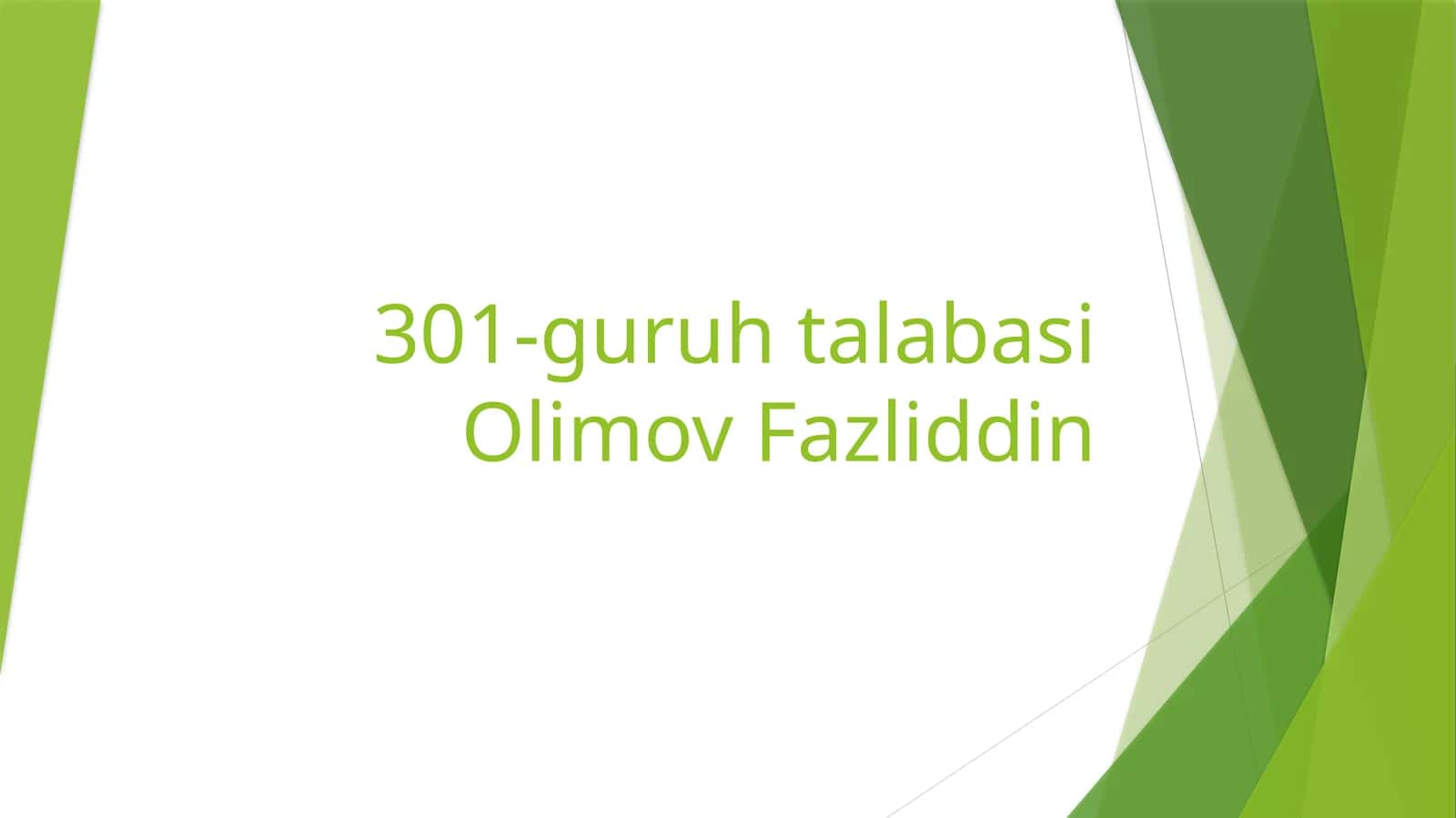 Olimov Fazliddin