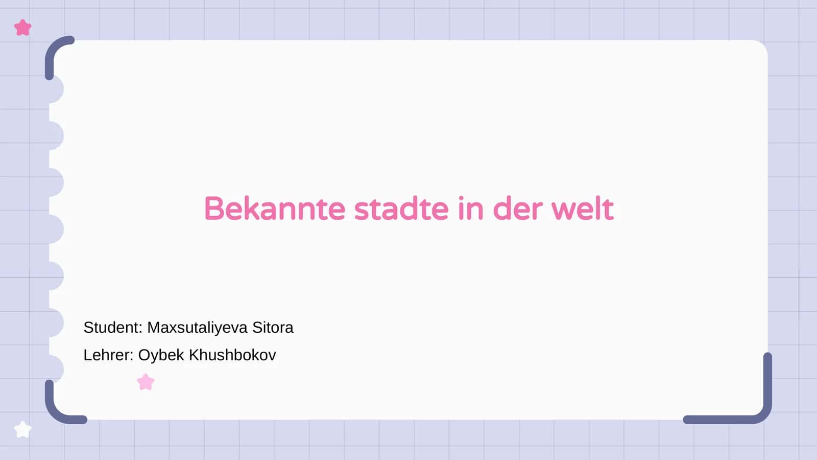 Bekannte stadte in der welt